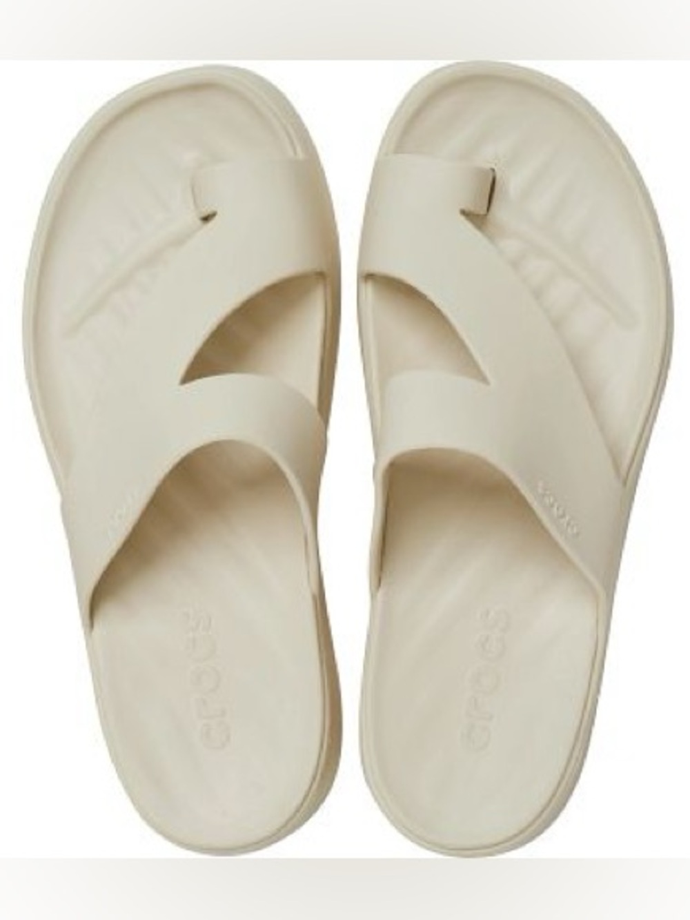 Crocs Getaway Toe Loop Platform Flip Flops Sandstone Free Feel Sandals 9 Wide